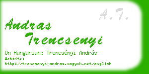 andras trencsenyi business card